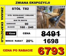 KLOSE- STÓŁ  T82 - 90X160+2X40